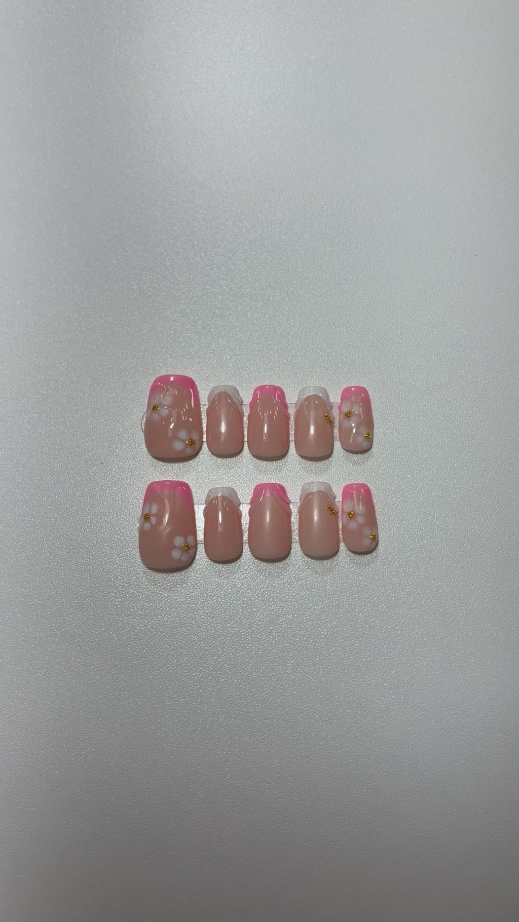 Pink Flower Nails