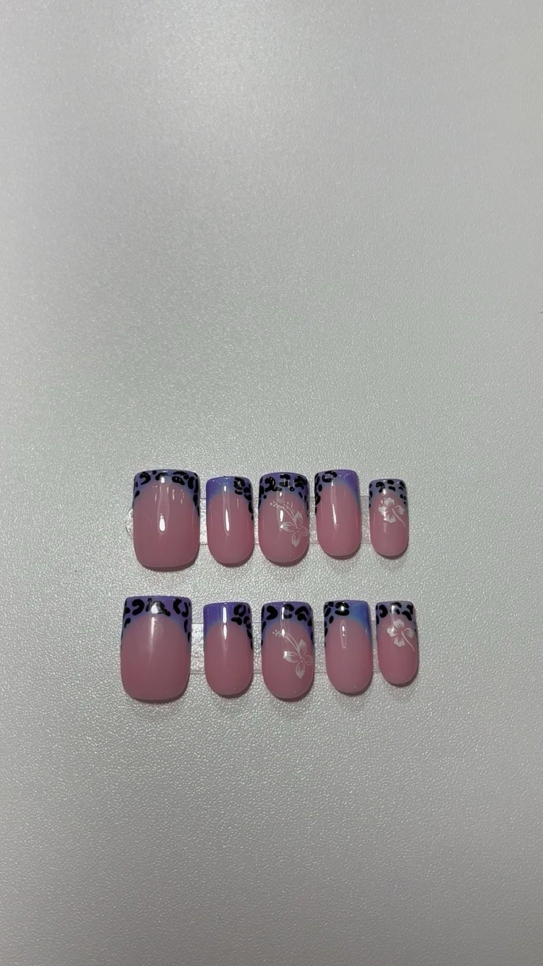 Purple Cheetah Nails